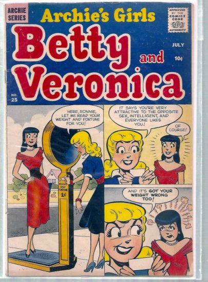 ARCHIE'S GIRLS, BETTY AND VERONICA # 25, 2.5 GD +