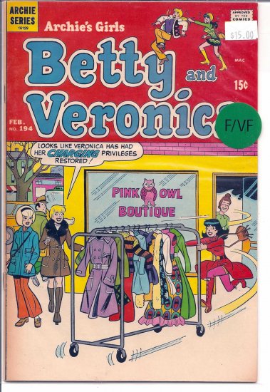 Archie's Girls, Betty And Veronica # 194, 6.5 FN +