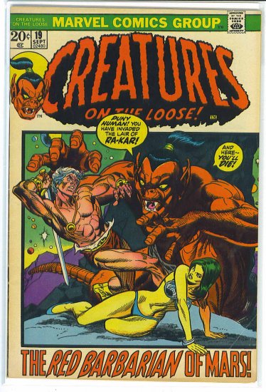 Creatures On The Loose # 19, 4.5 VG +
