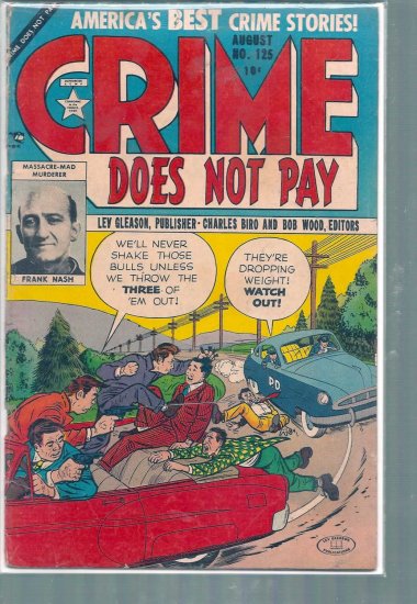 CRIME DOES NOT PAY # 125, 3.0 GD/VG