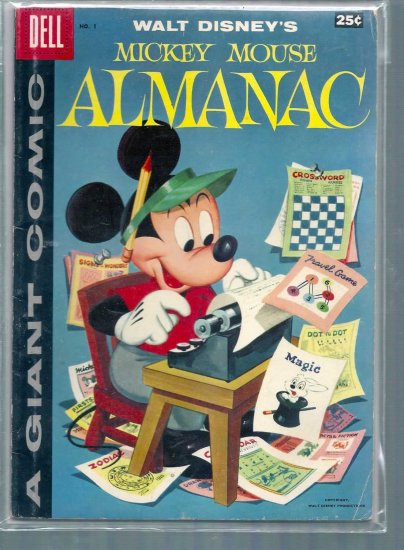 DELL GIANT COMICS MICKEY MOUSE ALMANAC # 1, 4.0 VG