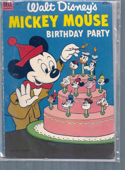 DELL GIANT COMICS MICKEY MOUSE'S BIRTHDAY PARTY # 1, 3.5 VG -