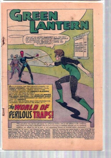 GREEN LANTERN # 18, 0.5 PR