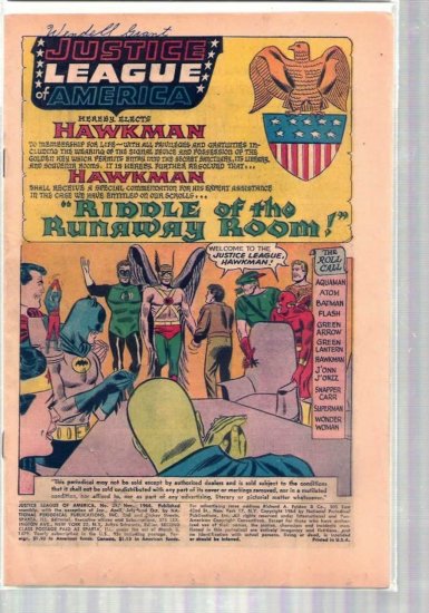 JUSTICE LEAGUE OF AMERICA # 31, 0.5 PR