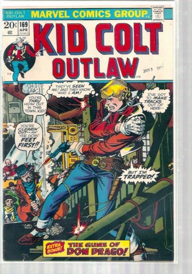 KID COLT OUTLAW # 169, 4.5 VG +