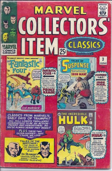 MARVEL COLLECTORS ITEM CLASSICS # 3, 2.5 GD +