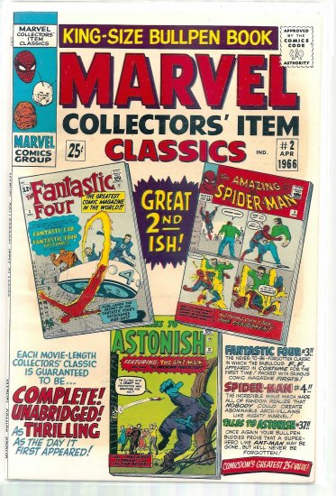MARVEL COLLECTORS' ITEM CLASSICS # 2, 8.5 VF +