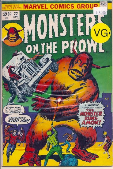 Monsters on the Prowl # 22, 4.5 VG +