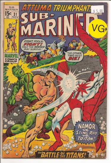 Sub-Mariner # 31, 4.5 VG +