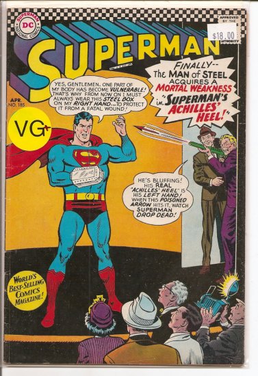 Superman # 185, 4.5 VG +