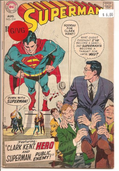 Superman # 219, 3.0 GD/VG