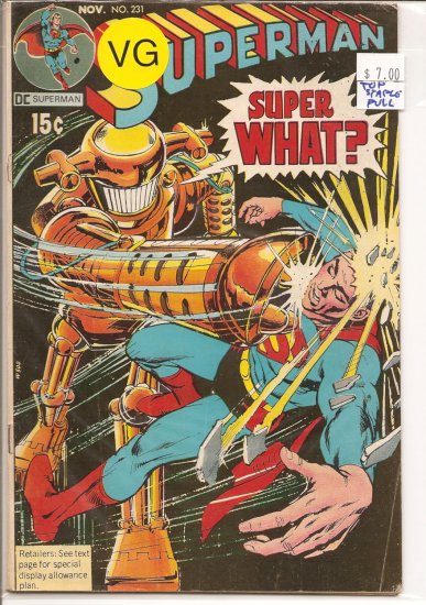 Superman # 231, 4.0 VG