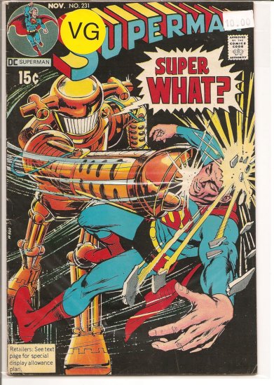 Superman # 231, 4.0 VG