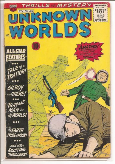 UNKNOWN WORLDS # 4, 3.5 VG -