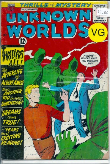 Unknown Worlds # 26, 4.0 VG