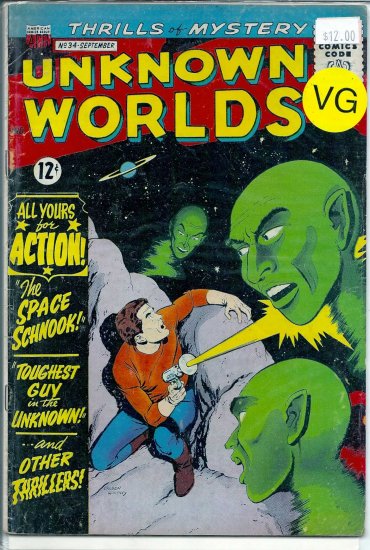 Unknown Worlds # 34, 4.0 VG