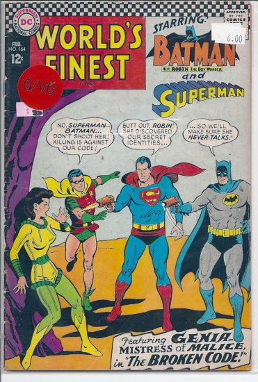 World's Finest Comics # 164, 3.0 GD/VG