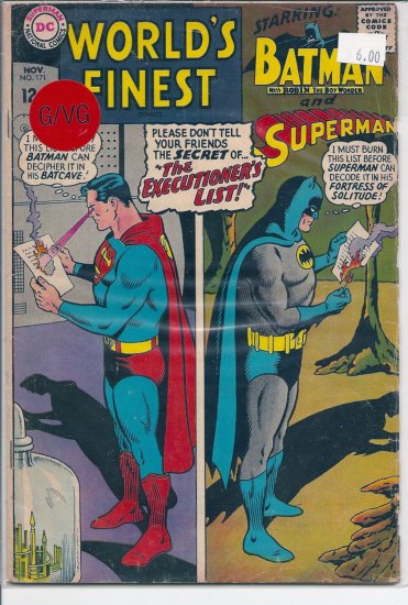 World's Finest Comics # 171, 3.0 GD/VG