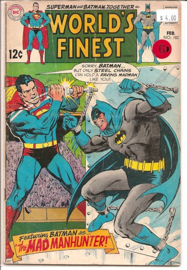 World's Finest Comics # 182, 2.5 GD +