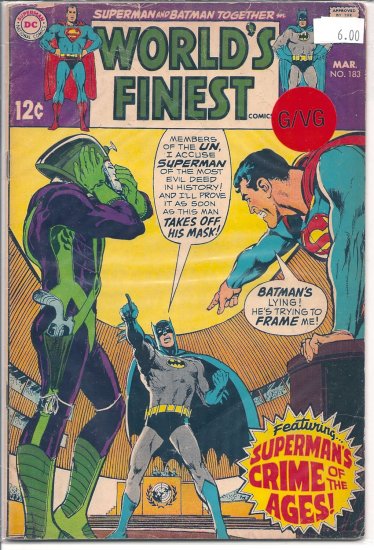 World's Finest Comics # 183, 3.0 GD/VG