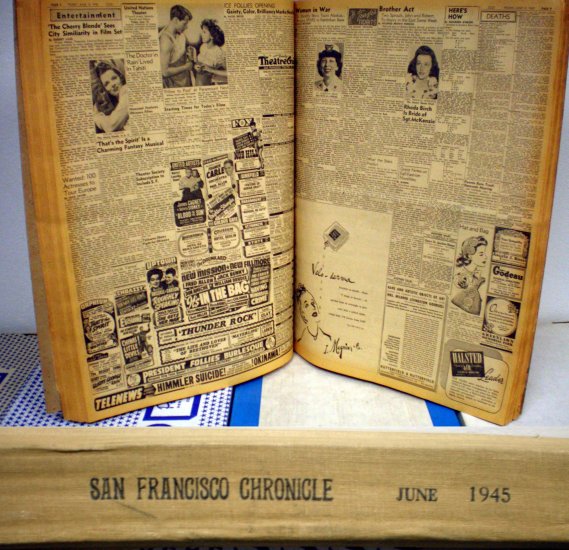 SAN FRANCISCO CHRONICLE BOUND VOLUME JUNE 1945, 3.0 GD/VG