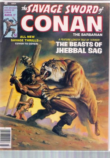 SAVAGE SWORD OF CONAN THE BARBARIAN # 27, 7.5 VF -