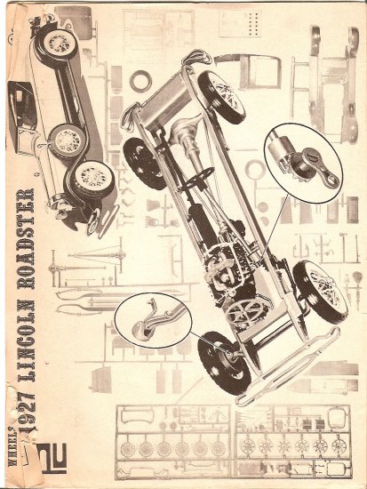 Inst Sheet 1927 Lincoln Roadster