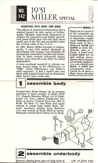 Inst Sheet 1931 Miller Special
