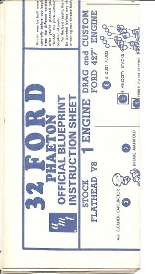 Inst Sheet 1932 Ford Phaeton Blueprint