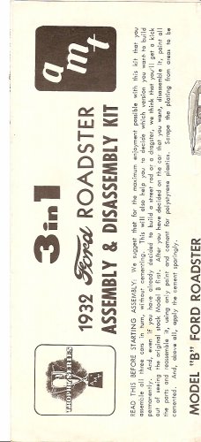 Inst Sheet 1932 Ford Roadster 3 in 1