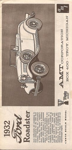 Inst Sheet 1932 Ford Roadster Trophy Series