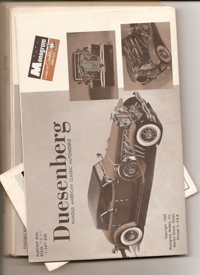 Inst Sheet 1934 Duesenberg SJ