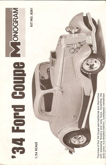 Inst Sheet 1934 Ford Coupe