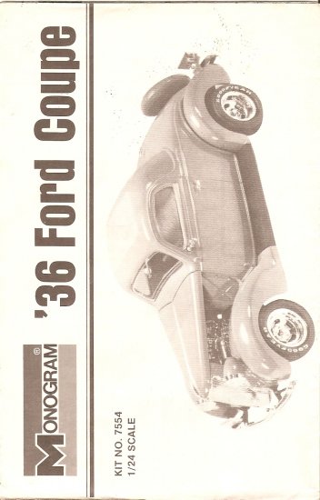 Inst Sheet 1936 Ford Coupe