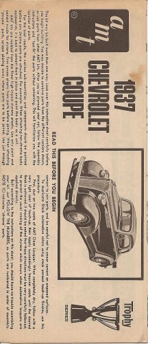 Inst Sheet 1937 Chev Coupe Trophy Series