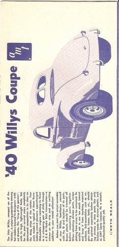 Inst Sheet 1940 Willys Coupe