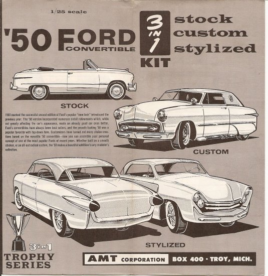 Inst Sheet 1950 Ford Convertible 3 in 1