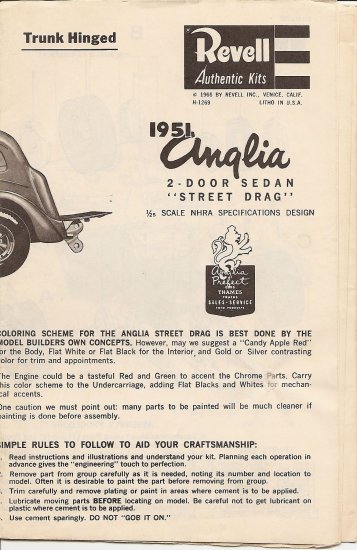 Inst Sheet 1951 Anglia Street Drage