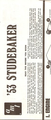 Inst Sheet 1953 Studebaker
