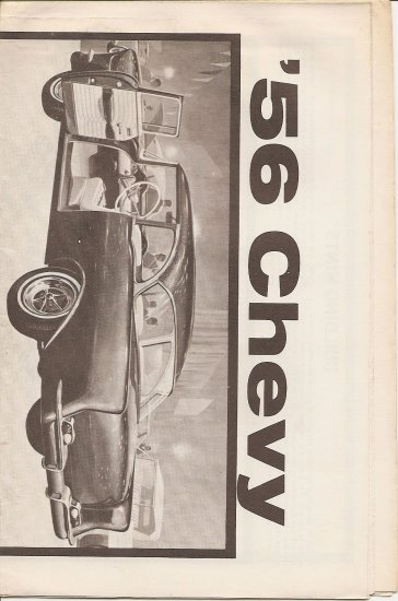 Inst Sheet 1956 Chevy Belair coupe
