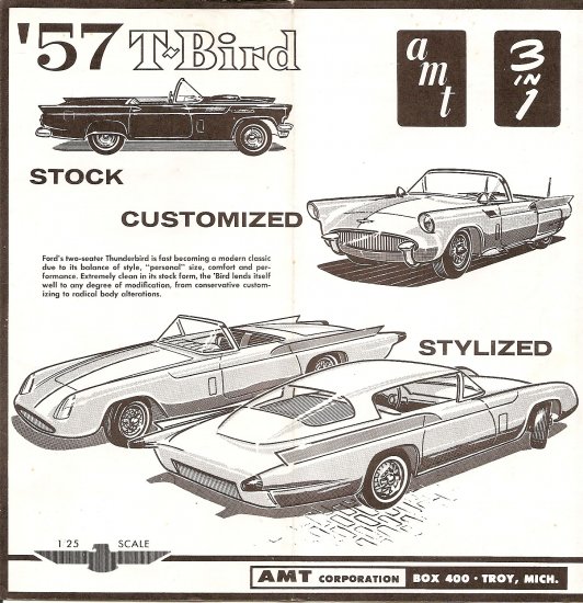 Inst Sheet 1957 T Bird 3 in 1