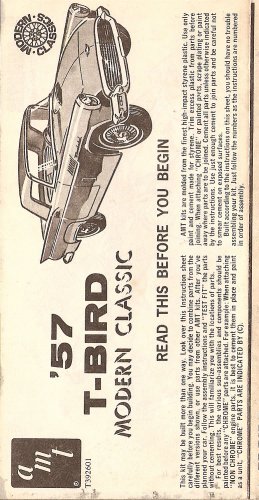 Inst Sheet 1957 T Bird Mod Classic