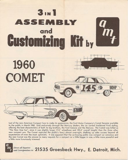Inst Sheet 1960 Comet 3 in 1