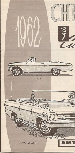 Inst Sheet 1962 Chevy ll 3 in 1
