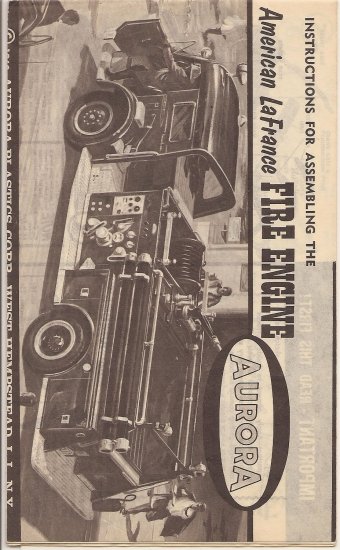 Inst Sheet 1963 American La France Fire Engine