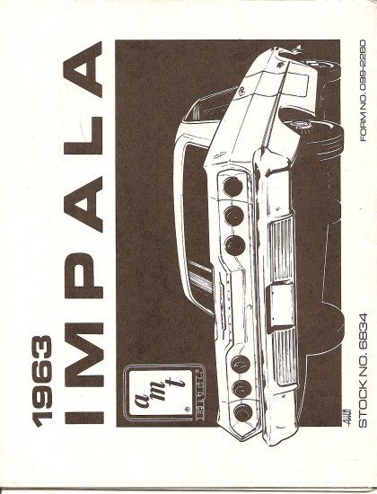 Inst Sheet 1963 Impala