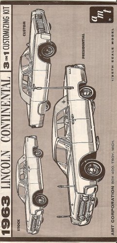 Inst Sheet 1963 Lincoln Continental Convertible 3 in 1