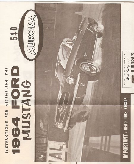 Inst Sheet 1964 Ford Mustang