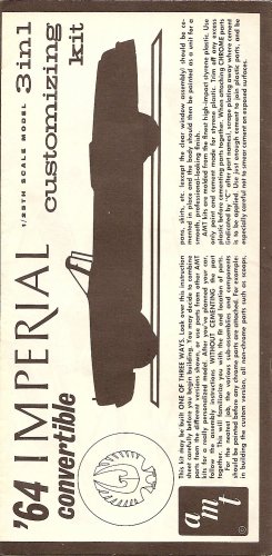 Inst Sheet 1964 Imperial Conv 3 in 1