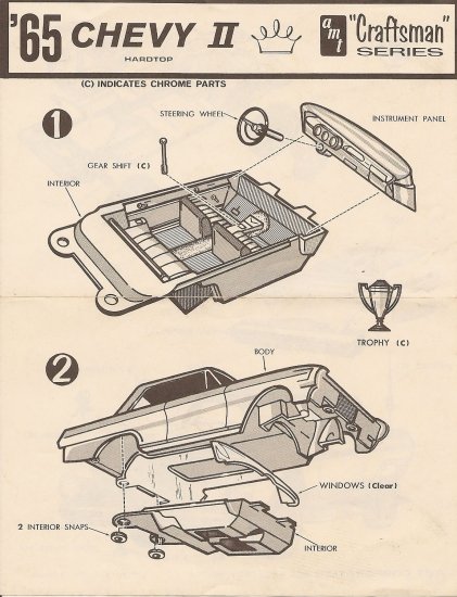 Inst Sheet 1965 Chevy ll Craftsman Ser